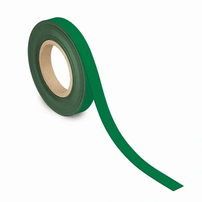 Image of MAUL Labelling Tape 20 mm x 1 mm, Writeable with Magnetic Backing, Versatile in Office, Workshop, Warehouse and Kitchen, Can Be Cut to Size, 10 m Length, Green
