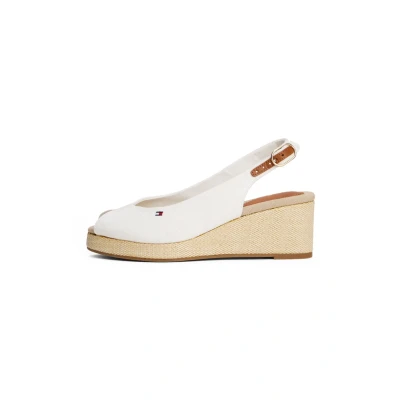 Image of Tommy Hilfiger Wedge sandals, Women&#039;s, Size: 5, Ecru Textile