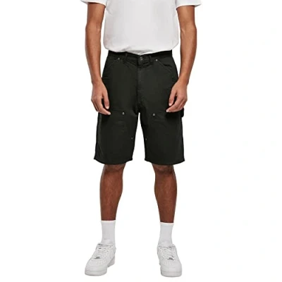 Image of Urban Classics Double KNEE Carpenter Shorts, Men&#039;s, Size: 42x32, Black