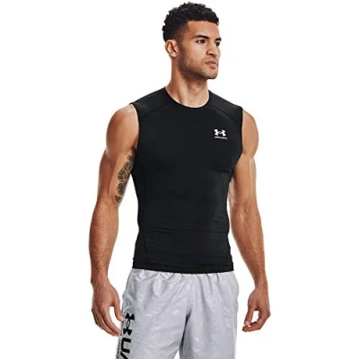 Image of Under Armour HEAT GEAR Top, Men&#039;s, Size: 3XL, Black/white