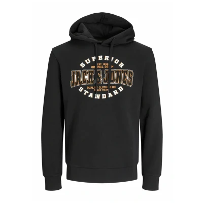 Image of Jack &amp; Jones LOGO Hoodie, Men&#039;s, Size: Large, Black