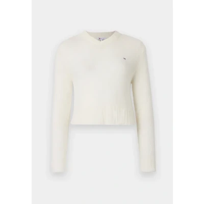 Image of Tommy Jeans V NECK Sweater Jumper, Women&#039;s, Size: Small, Ancient white