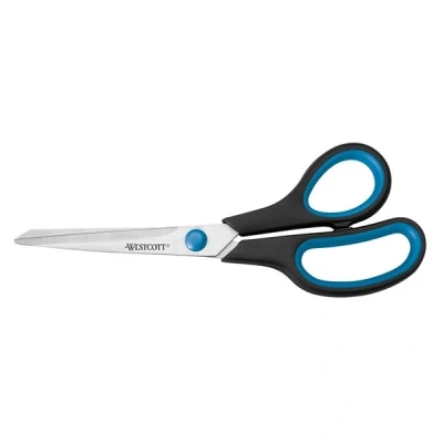 Image of Westcott 8 inch Easy Grip Soft Scissor Black/Blue and other styles