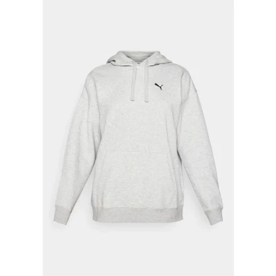 Image of Puma Relaxed Hoodie Hoodie, Women&#039;s, Size: XXL, Light gray heather