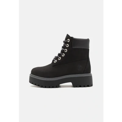 Image of Timberland Stone Street 6 INCH Platform ankle boots, Women&#039;s, Size: 4, Jet black Leather