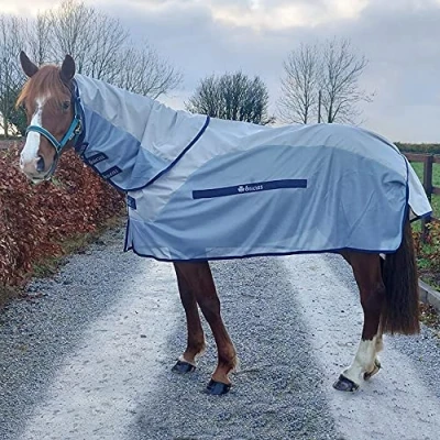 Image of Bucas Buzz Off Rain &amp; Neck Silver/Blue