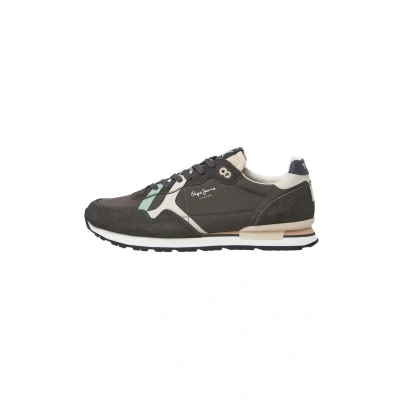 Image of Pepe Jeans BRIT ROAD Trainers, Men&#039;s, Size: 6, Graphite grey Suede