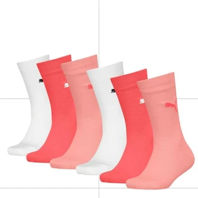 Image of Puma EASY Rider KIDS Unisex 6 PACK Socks for kids, Size: 8, Pink combo