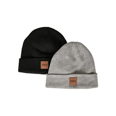 Image of Urban Classics 2PACK Beanie, Men&#039;s, Size: 9 10y, Black grey