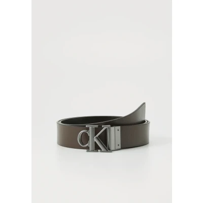 Image of Calvin Klein Jeans Belt, Men&#039;s, Size: 85, Black/delicioso/matte gunmetal