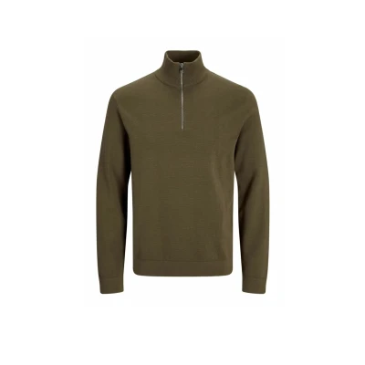 Image of JACK &amp; JONES Male Knitted Jumper Plain Jumper, Shitake, XS