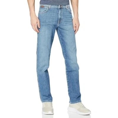 Image of Wrangler Texas Stretch Straight leg jeans, Men&#039;s, Size: 33x32, Worn broke