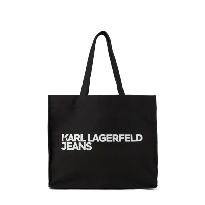Image of KARL LAGERFELD JEANS Ew Logo SHOPPER Women, Black/White, Talla única, Contemporary