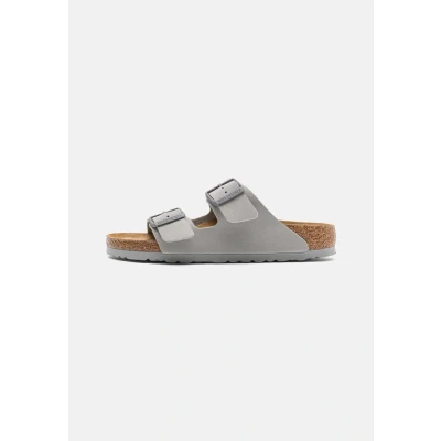 Image of Birkenstock Arizona Narrow Unisex Slippers, Size: 10.5, Stone coin High quality imitation leather