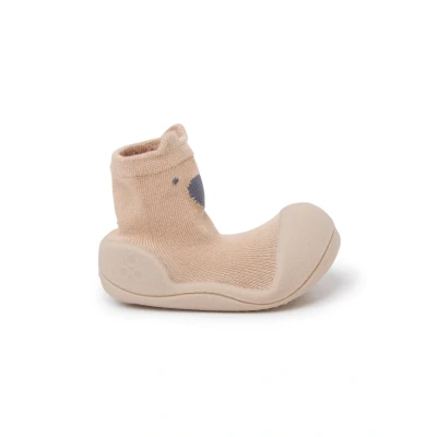 Image of Attipas Children&#039;s Animals Beige Barefoot Footwear Friendly Ideal for Nurseries Crawling and First Steps Cotton with Oeko Tex Certificate Very Comfortable 21.5