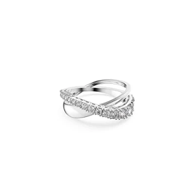 Image of Swarovski Twist ring, White, Rhodium plated