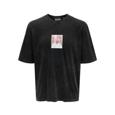 Image of Only &amp; Sons Onsray TEE Print Tshirt, Men&#039;s, Size: Small, Black
