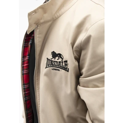 Image of Lonsdale Bomber Jacket, Men&#039;s, Size: Large, Sand black tartan