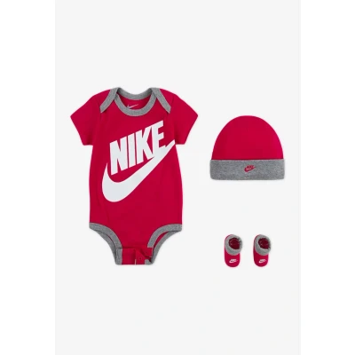 Image of Nike Sportswear Futura LOGO HAT Bootie BABY SET Body for kids, Size: 6 12m, Rush pink