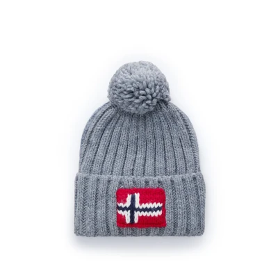 Image of Napapijri Semiury Beanie, Men&#039;s, Size: One Size, Medium grey melange