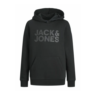 Image of Jack &amp; Jones Junior Jjecorp LOGO HOOD Hoodie Black for kids, Size: 16y,