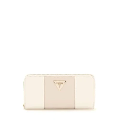 Image of Guess Laurel Large ZIP Around Wallet, Women&#039;s, Size: One Size, Creme