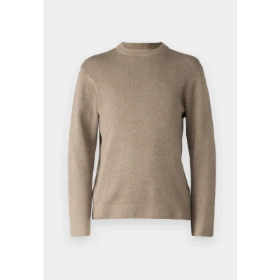 Image of JACK &amp; JONES Men&#039;s Jprblamilano Stitch Knit Crew Neck Jumper, Greige/Detail:melange, L