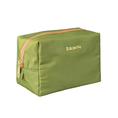 Image of Kokonote Cosmetic Bag Basic Studio / 6.7 x 4.3 3.9 inches 17 11 10 cm/Cosmetic Case, Large Pencil Pouch, Travel Toiletry Bag, Green,