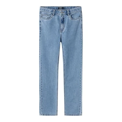 Image of LMTD HIGH Waist Straight leg jeans for kids, Size: 128, Light blue denim