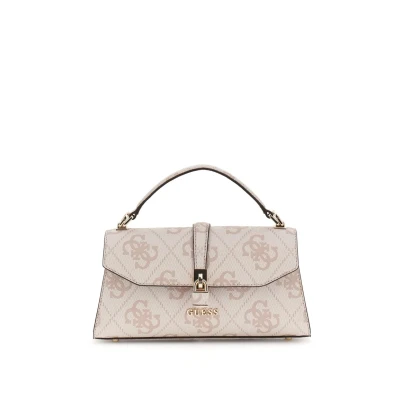 Image of Guess MINI Queensland LOGO Handbag, Women&#039;s, Size: One Size, Weiß