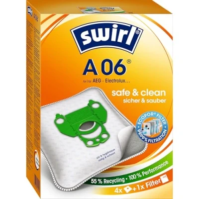 Image of Swirl Vacuum cleaner bag a06 pack. 4pcs A06V074