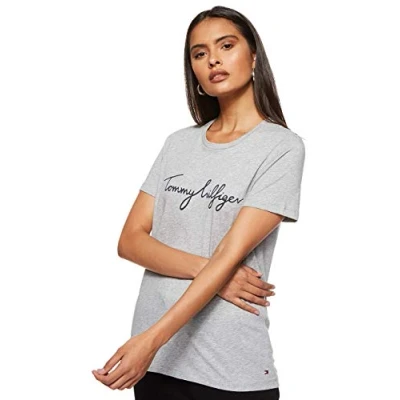 Image of Tommy Hilfiger Women&#039;s T Shirt, Grey (Light Htr), S