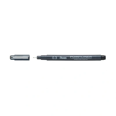 Image of Pentel Pointliner S20P 3A Fineliner Black Waterproof and Non fading 0.3 mm