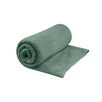 Image of Sea to Summit Tek Microfibre Towel XL Beach Soft Terrycloth Feel Super Absorbent &amp; Quick Dry Hang Loop Case For Camping, Boating Gym 75 x 150cm Sage Green 445g