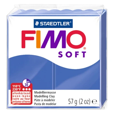 Image of STAEDTLER 8020 33 Fimo Soft Normal Block, 57 g, Modelling Clay, Brilliant Blue, 1 Pack