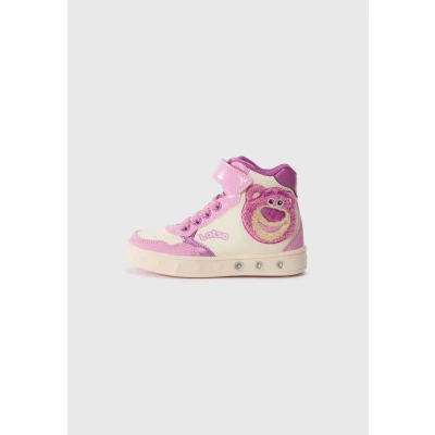 Image of Geox Girls&#039; J Skylin Girl Trainers, Dk Pink Lt Ivory, 9 UK