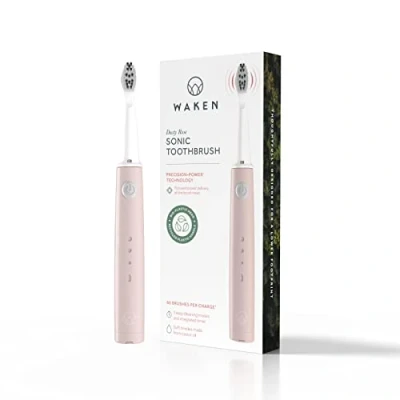 Image of Waken More Sustainable Sonic Electric Toothbrush, Precision Power Technology for Plaque Removal &amp; Stain Free Smile, Oral Care Men Women in Dusty Rose