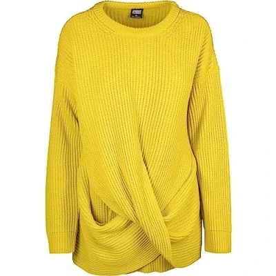 Image of Urban Classics Ladies Wrapped Jumper, Women&#039;s, Size: Medium, Lemonmustard