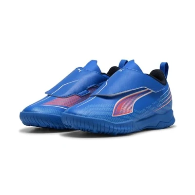 Image of Puma Ultra 6 PLAY Football boots turf for kids, Size: 3.5, blue/white/glowing red shoes