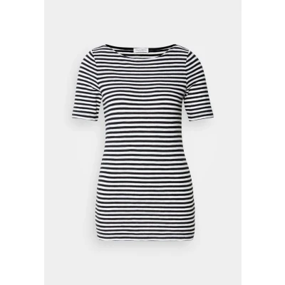 Image of Marc O&#039;Polo Short Sleeve BOAT NECK Print Tshirt, Women&#039;s, Size: XXS, Multi/black
