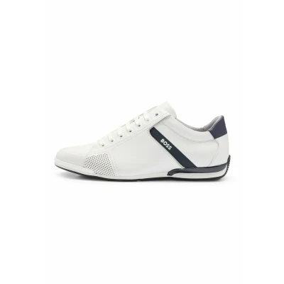 Image of BOSS SATURN_LOWP_LUX4 A_N Casual laceups white, Men&#039;s, Size: 6.5, White Leather