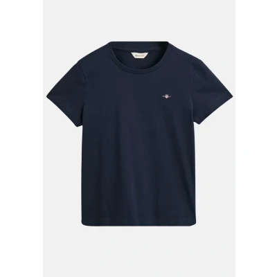 Image of GANT Shield Basic Tshirt, Women&#039;s, Size: XS, Evening blue