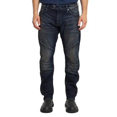 Image of G STAR MOTO Cross 3D Jeans Tapered Fit, Men&#039;s, Size: 31x34, Worn in mountainous desert destroyed