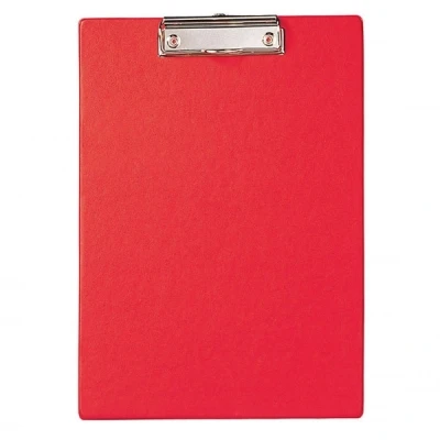 Image of MAUL A4 Clipboard Cardboard with Foil Writing Board Paper Clip Modern for Storage of Office, Kitchen and Workshop Red