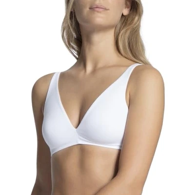 Image of Calida Natural Comfort Damen Triangle bra, Women&#039;s, Size: 34A, White