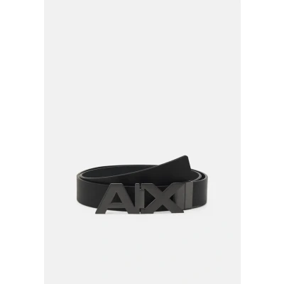 Image of Armani Exchange Reversible Plate BELT Unisex Belt, Men&#039;s, Size: 34, Black/phantom