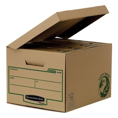 Image of Bankers Box 4470809 Archive Box, Cube with Hinged Lid, Pack of 10