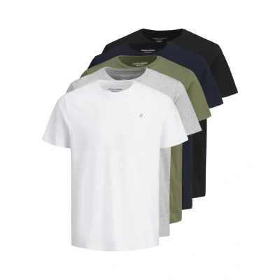Image of Jack &amp; Jones 5 PACK Basic Tshirt, Men&#039;s, Size: Small, White