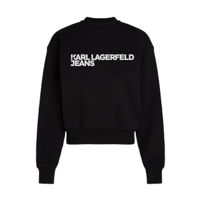 Image of Karl Lagerfeld Jeans LOGO Sweatshirt, Women&#039;s, Size: XS, Black