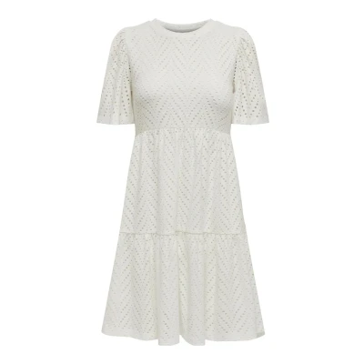 Image of JdY Women&#039;s Jdycarla Cathinka S/S Dress JRS Atk Dress, Cloud dancer, XXL